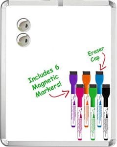 Magnetic Dry Erase Board with Markers 6-Pack Assorted Colors