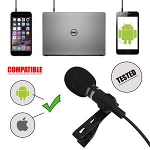 Professional Lavalier Lapel Microphone for Apple iPhone, iPad, Android Smartphones, Tablets