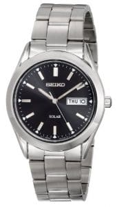 Seiko SNE039 Silvertone Calendar Solar Watch