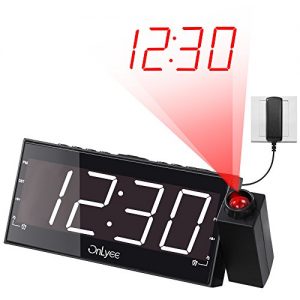 OnLyee Digital LED Dimmable Projection Alarm Clock