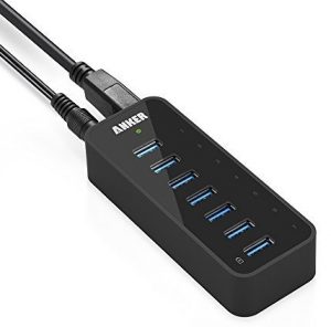 Anker 7-Port USB 3.0 Data Hub with 36W Power Adapter