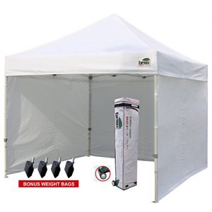 Eurmax 10’x10′ Ez Pop-up Canopy Tent Commercial Instant with Enclosure Side Walls and Roller Bag