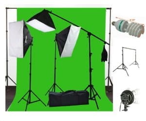 ePhoto 10 x 20 Muslin Chromakey Green Screen Background Kit